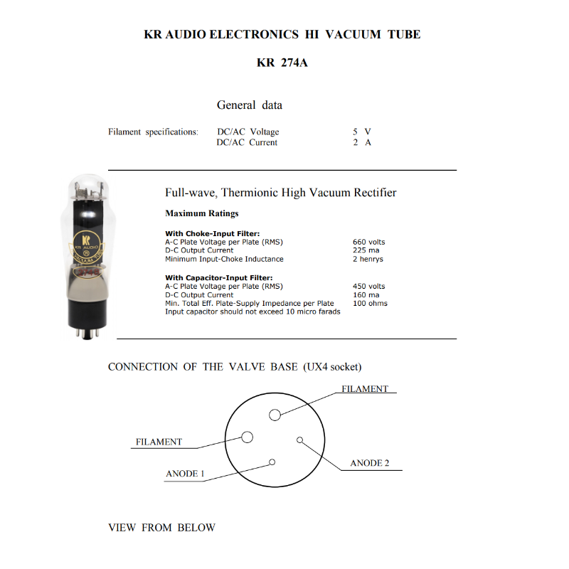 KR Audio Valvole di Ricambio Originali