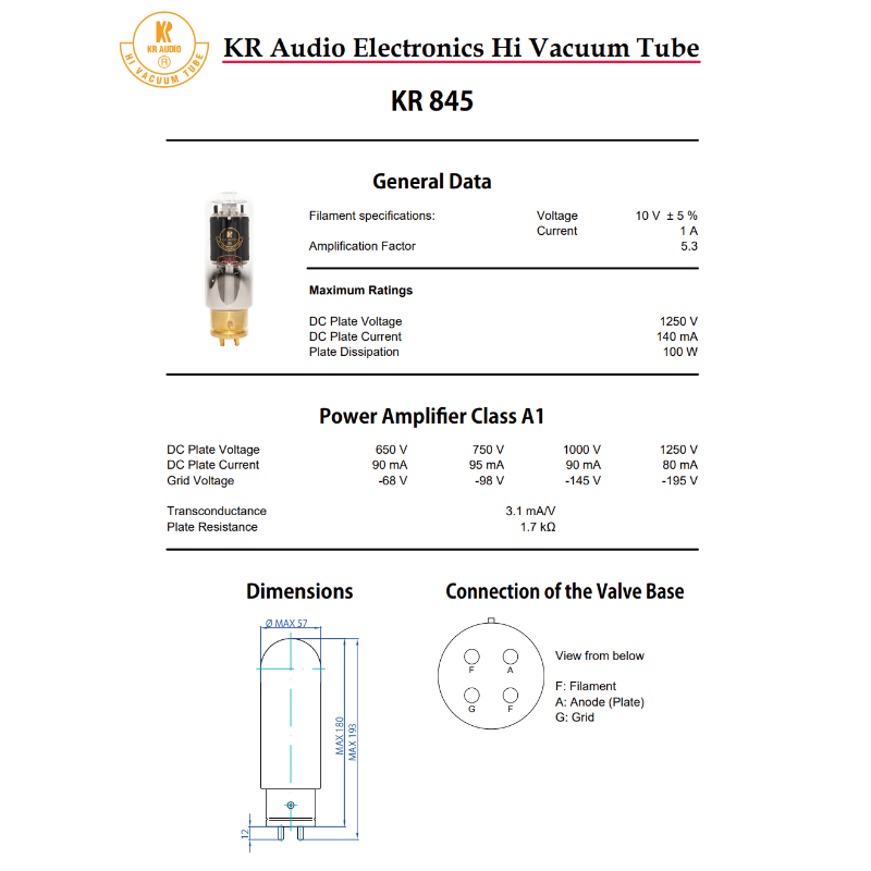KR Audio Valvole di Ricambio Originali