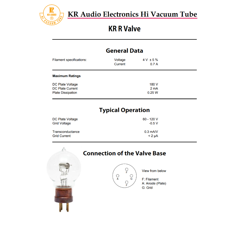 KR Audio Valvole di Ricambio Originali