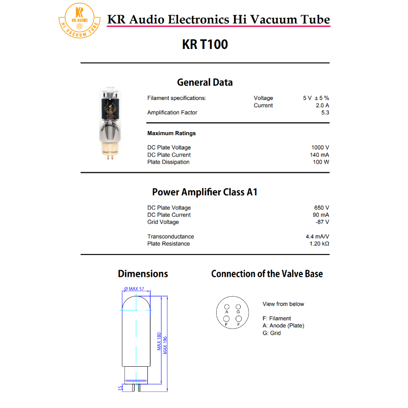 KR Audio Valvole di Ricambio Originali